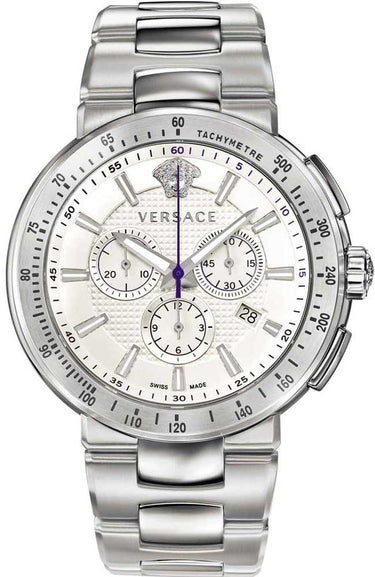 Versace Herren Armbanduhr Chronograph MYSTIQUE SPORT 46 D/WHT B/STL STL VFG09 0013